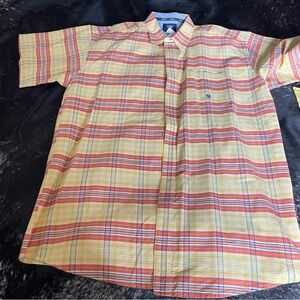 Twenty X 20X Wrangler short sleeve button up shirt Yellow Plaid western cowboy‎